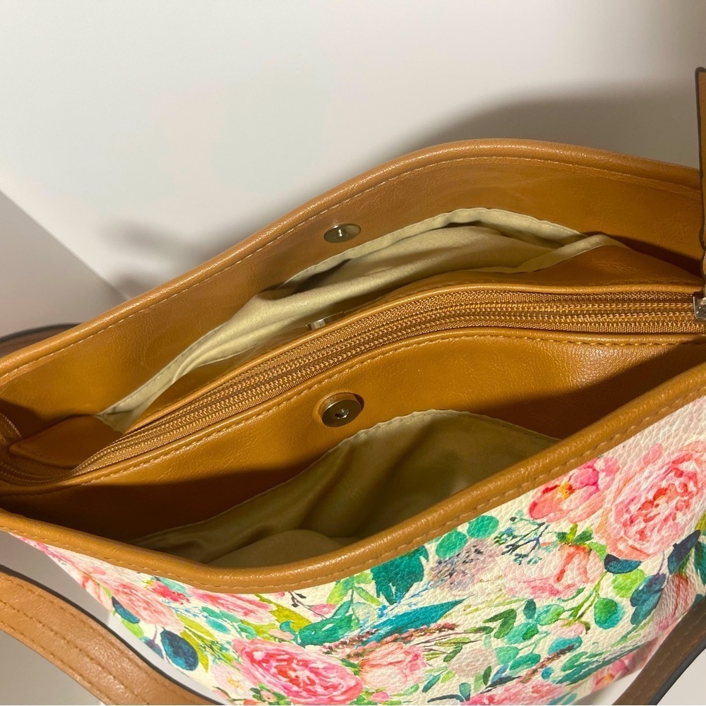 Rosetti Leather Handbag, Spring Flowers Crossbody, Large Floral Purse Co… - Picture 8 of 8